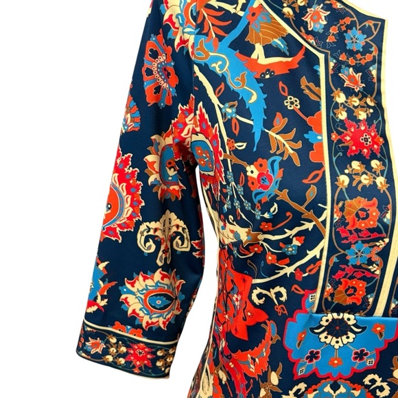 Gretchen Scott Split Neck Tunic Top Magic Carpet Floral Jersey Size Medium - Picture 4 of 7